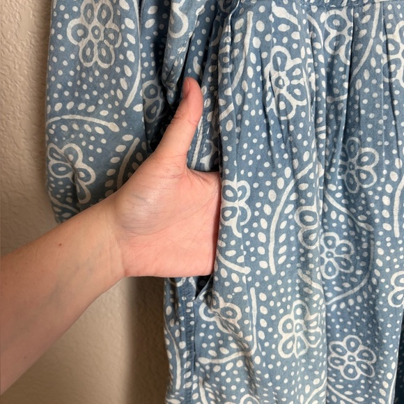 Madewell Bubble-Sleeve Button-Front Mini Dress in Indigo Paisley - Picture 8 of 11